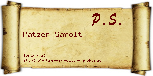 Patzer Sarolt névjegykártya